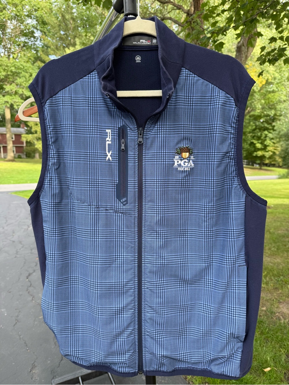 RLX Ralph Lauren PGA Oak Hill 2023 Golf Vest Men’s XL Plaid Navy